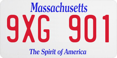 MA license plate 9XG901