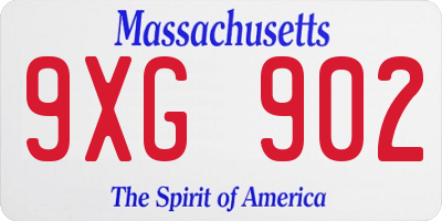 MA license plate 9XG902