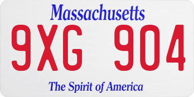 MA license plate 9XG904