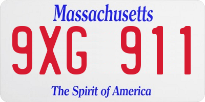MA license plate 9XG911