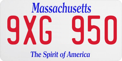 MA license plate 9XG950
