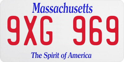 MA license plate 9XG969