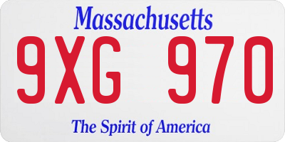 MA license plate 9XG970