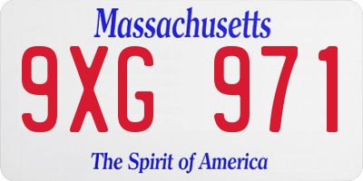 MA license plate 9XG971