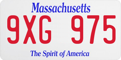 MA license plate 9XG975