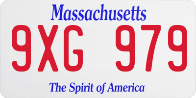 MA license plate 9XG979