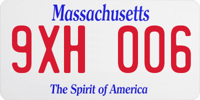 MA license plate 9XH006