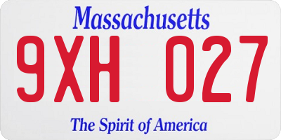MA license plate 9XH027