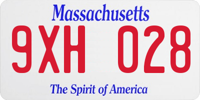 MA license plate 9XH028