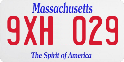 MA license plate 9XH029