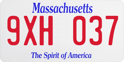 MA license plate 9XH037