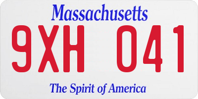 MA license plate 9XH041