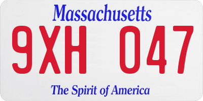 MA license plate 9XH047
