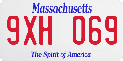 MA license plate 9XH069