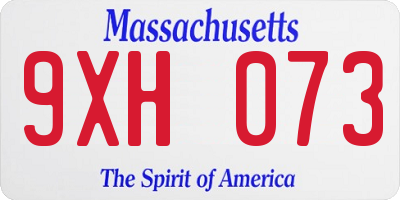 MA license plate 9XH073