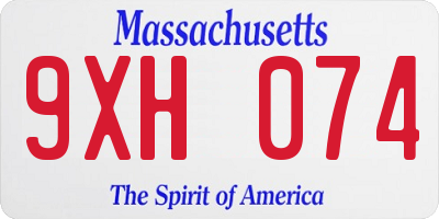 MA license plate 9XH074