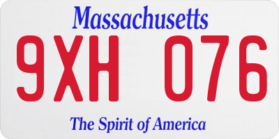 MA license plate 9XH076