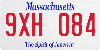 MA license plate 9XH084