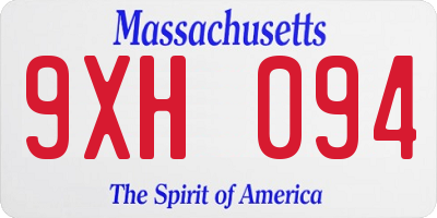 MA license plate 9XH094