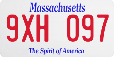 MA license plate 9XH097