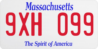 MA license plate 9XH099