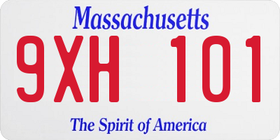 MA license plate 9XH101