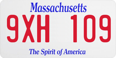 MA license plate 9XH109