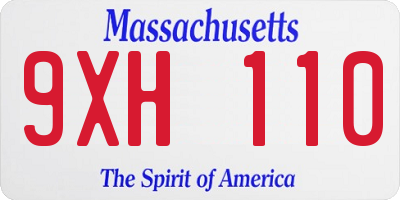 MA license plate 9XH110