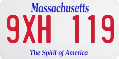 MA license plate 9XH119