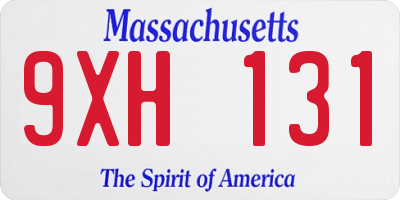 MA license plate 9XH131