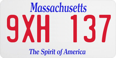 MA license plate 9XH137