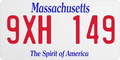 MA license plate 9XH149