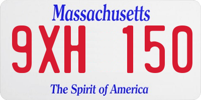 MA license plate 9XH150