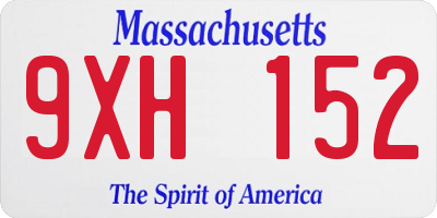 MA license plate 9XH152
