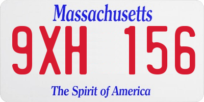 MA license plate 9XH156