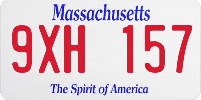 MA license plate 9XH157