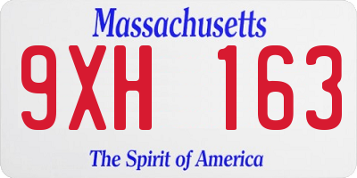 MA license plate 9XH163