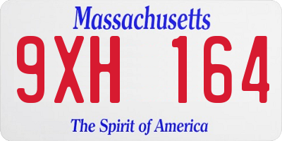 MA license plate 9XH164