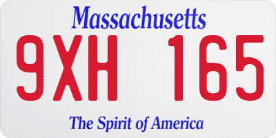 MA license plate 9XH165