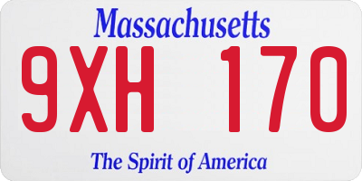 MA license plate 9XH170