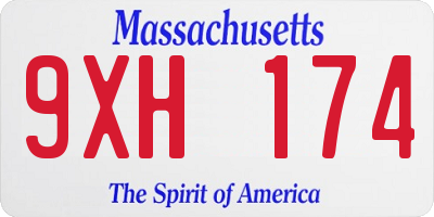 MA license plate 9XH174