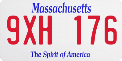 MA license plate 9XH176