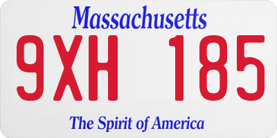 MA license plate 9XH185