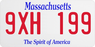 MA license plate 9XH199