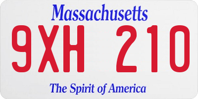 MA license plate 9XH210