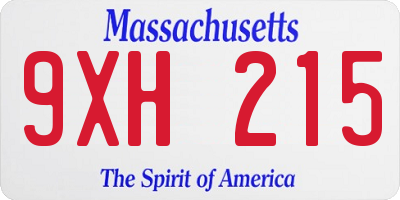 MA license plate 9XH215