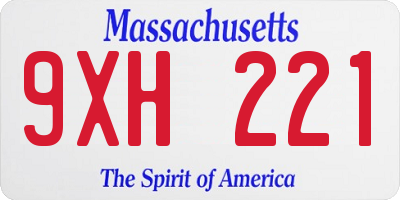 MA license plate 9XH221