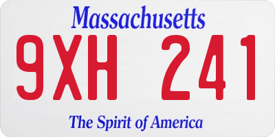 MA license plate 9XH241