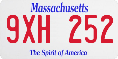 MA license plate 9XH252