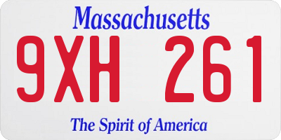 MA license plate 9XH261